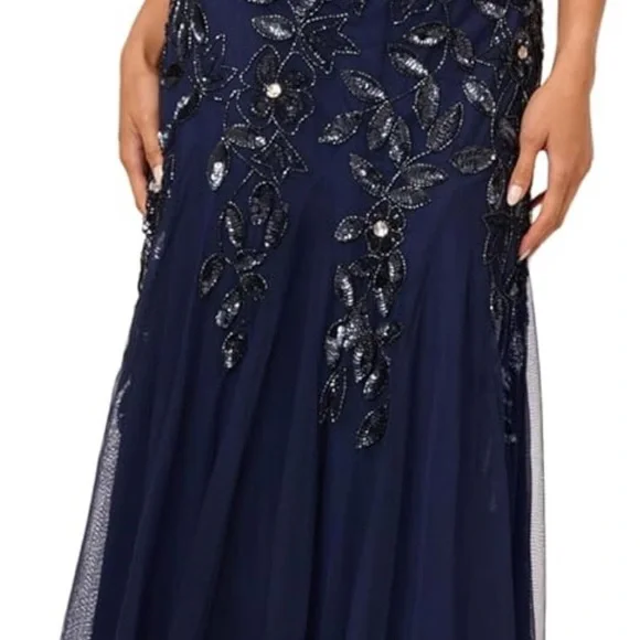 Adrianna Papell Blue Sequin Embellished Gown for Wedding/Mother of the Bride - Picture 3 of 5